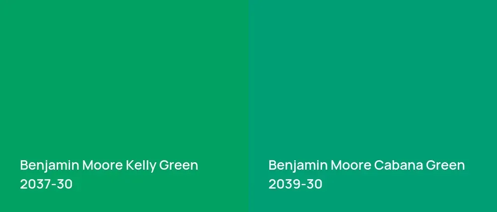 Benjamin Moore Kelly Green 2037-30 vs Benjamin Moore Cabana Green 2039-30