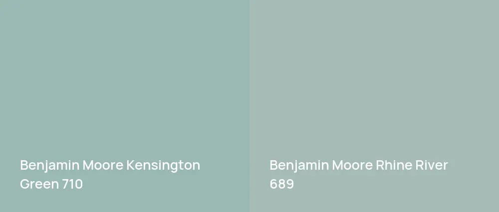 Benjamin Moore Kensington Green 710 vs Benjamin Moore Rhine River 689