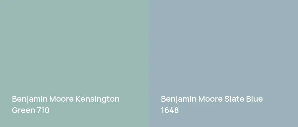 Benjamin Moore Kensington Green 710 vs Benjamin Moore Slate Blue 1648