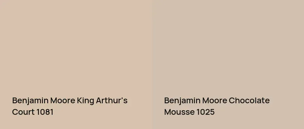 Benjamin Moore King Arthur's Court 1081 vs Benjamin Moore Chocolate Mousse 1025