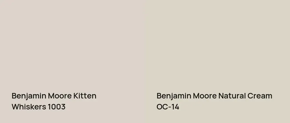 Benjamin Moore Kitten Whiskers 1003 vs Benjamin Moore Natural Cream OC-14