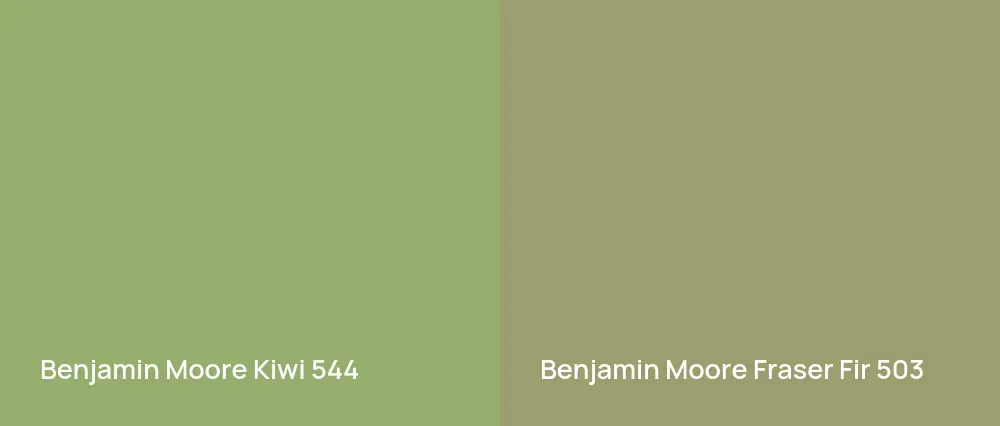 Benjamin Moore Kiwi 544 vs Benjamin Moore Fraser Fir 503