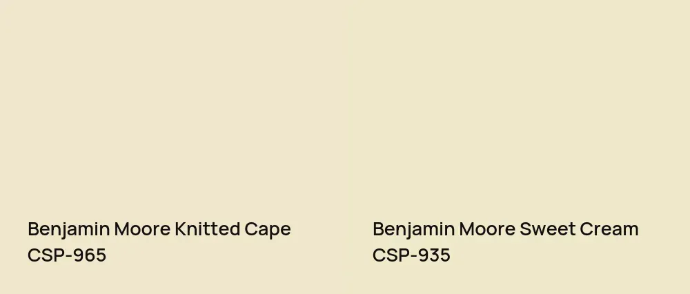 Benjamin Moore Knitted Cape CSP-965 vs Benjamin Moore Sweet Cream CSP-935