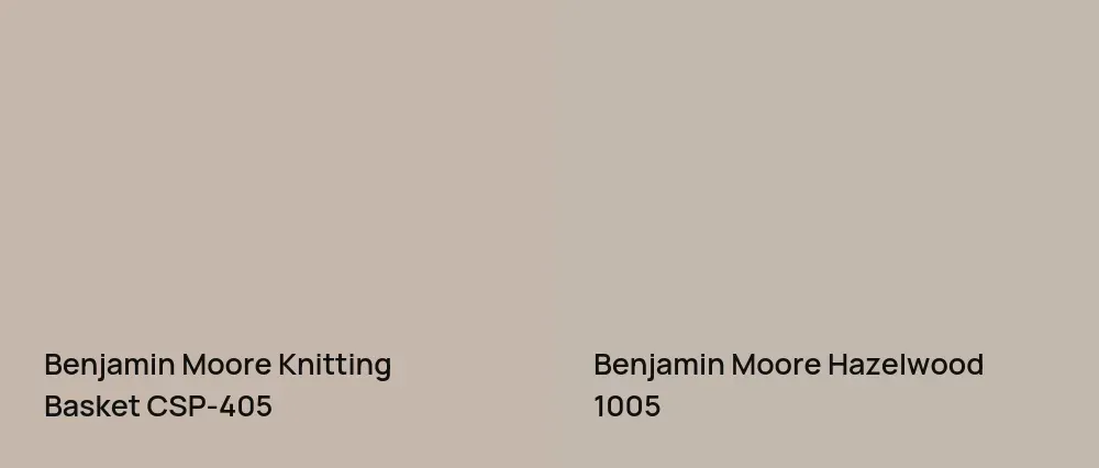 Benjamin Moore Knitting Basket CSP-405 vs Benjamin Moore Hazelwood 1005