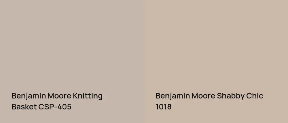 Benjamin Moore Knitting Basket CSP-405 vs Benjamin Moore Shabby Chic 1018