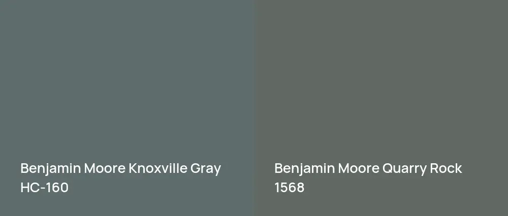 Benjamin Moore Knoxville Gray HC-160 vs Benjamin Moore Quarry Rock 1568