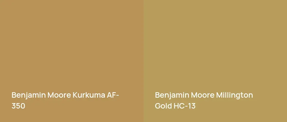 Benjamin Moore Kurkuma AF-350 vs Benjamin Moore Millington Gold HC-13