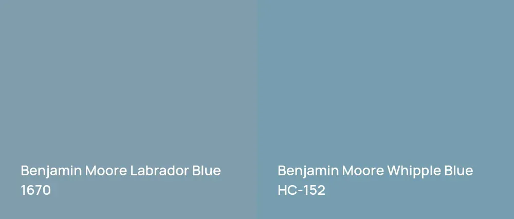 Benjamin Moore Labrador Blue 1670 vs Benjamin Moore Whipple Blue HC-152