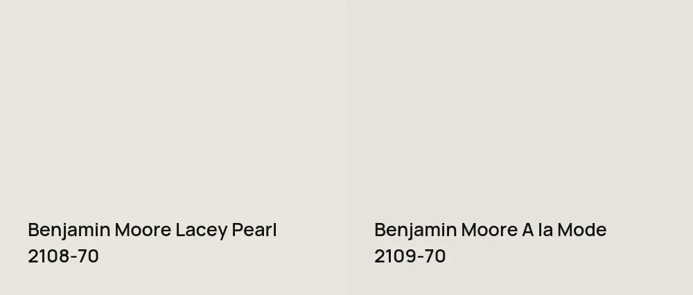Benjamin Moore Lacey Pearl 2108-70 vs Benjamin Moore A la Mode 2109-70