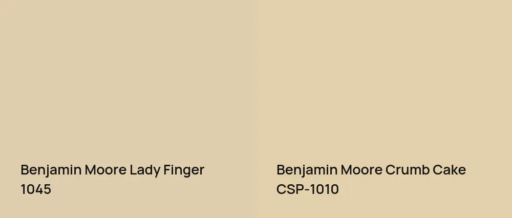 Benjamin Moore Lady Finger 1045 vs Benjamin Moore Crumb Cake CSP-1010