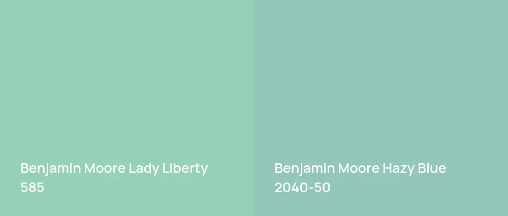 Benjamin Moore Lady Liberty 585 vs Benjamin Moore Hazy Blue 2040-50