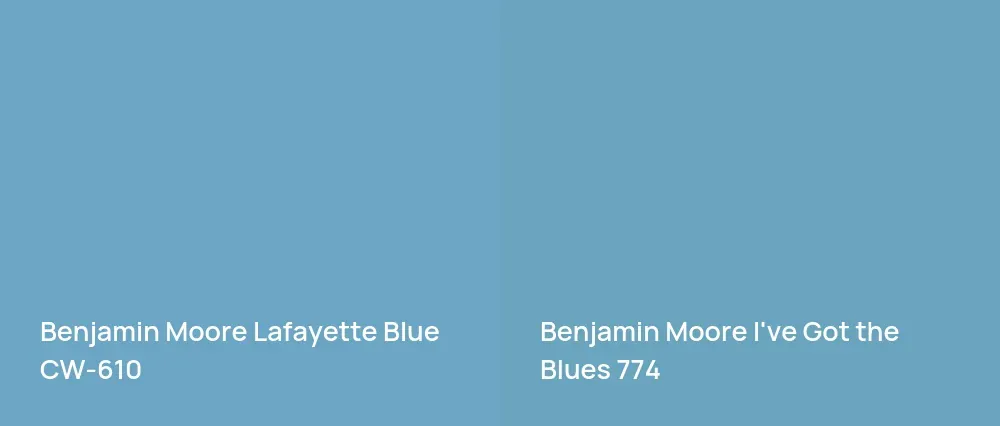 Benjamin Moore Lafayette Blue CW-610 vs Benjamin Moore I've Got the Blues 774