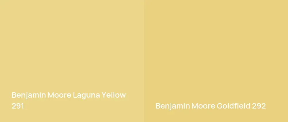 Benjamin Moore Laguna Yellow 291 vs Benjamin Moore Goldfield 292