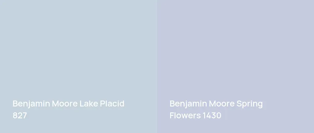 Benjamin Moore Lake Placid 827 vs Benjamin Moore Spring Flowers 1430