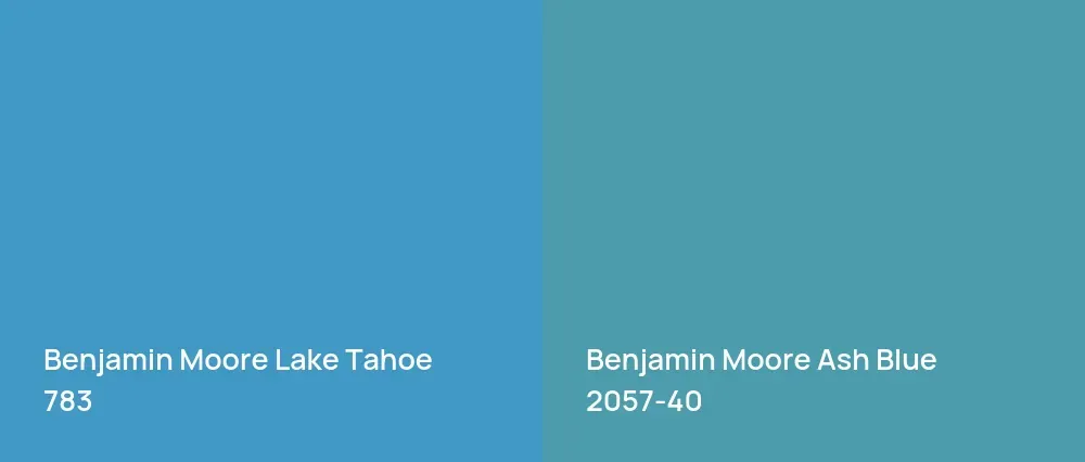 Benjamin Moore Lake Tahoe 783 vs Benjamin Moore Ash Blue 2057-40