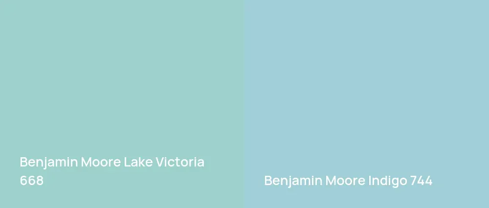 Benjamin Moore Lake Victoria 668 vs Benjamin Moore Indigo 744