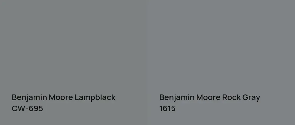 Benjamin Moore Lampblack CW-695 vs Benjamin Moore Rock Gray 1615