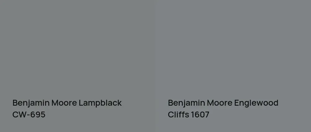 Benjamin Moore Lampblack CW-695 vs Benjamin Moore Englewood Cliffs 1607