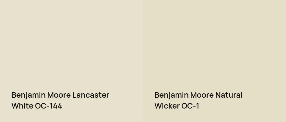 Benjamin Moore Lancaster White OC-144 vs Benjamin Moore Natural Wicker OC-1