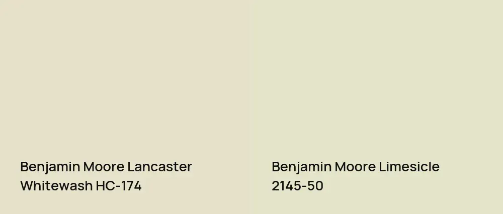 Benjamin Moore Lancaster Whitewash HC-174 vs Benjamin Moore Limesicle 2145-50
