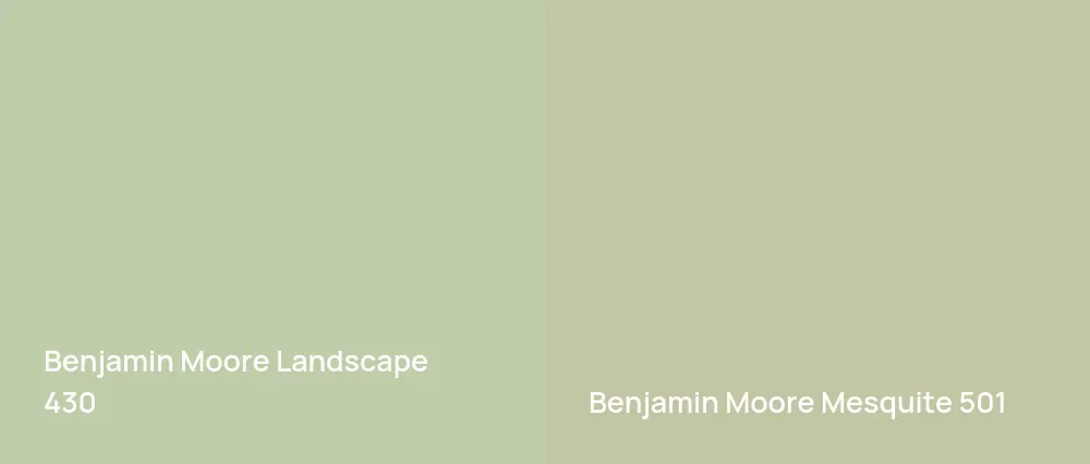 Benjamin Moore Landscape 430 vs Benjamin Moore Mesquite 501