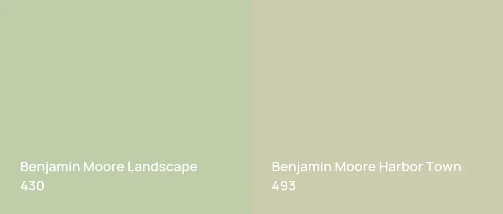 Benjamin Moore Landscape 430 vs Benjamin Moore Harbor Town 493