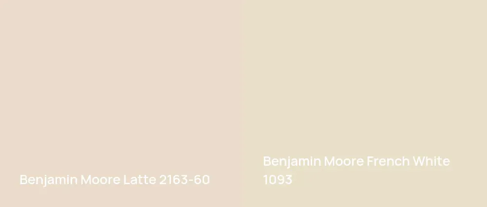 Benjamin Moore Latte 2163-60 vs Benjamin Moore French White 1093