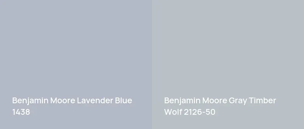 Benjamin Moore Lavender Blue 1438 vs Benjamin Moore Gray Timber Wolf 2126-50