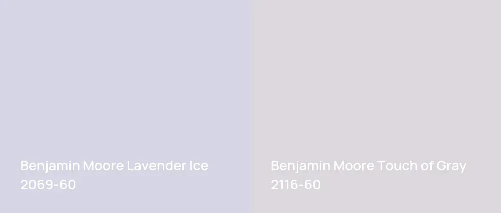 Benjamin Moore Lavender Ice 2069-60 vs Benjamin Moore Touch of Gray 2116-60