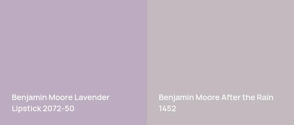 Benjamin Moore Lavender Lipstick 2072-50 vs Benjamin Moore After the Rain 1452