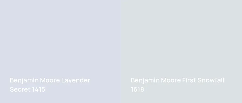Benjamin Moore Lavender Secret 1415 vs Benjamin Moore First Snowfall 1618