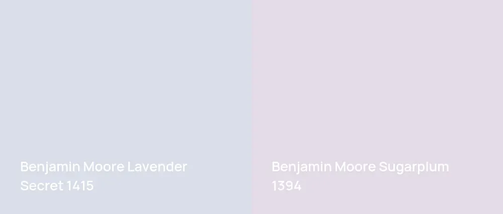 Benjamin Moore Lavender Secret 1415 vs Benjamin Moore Sugarplum 1394