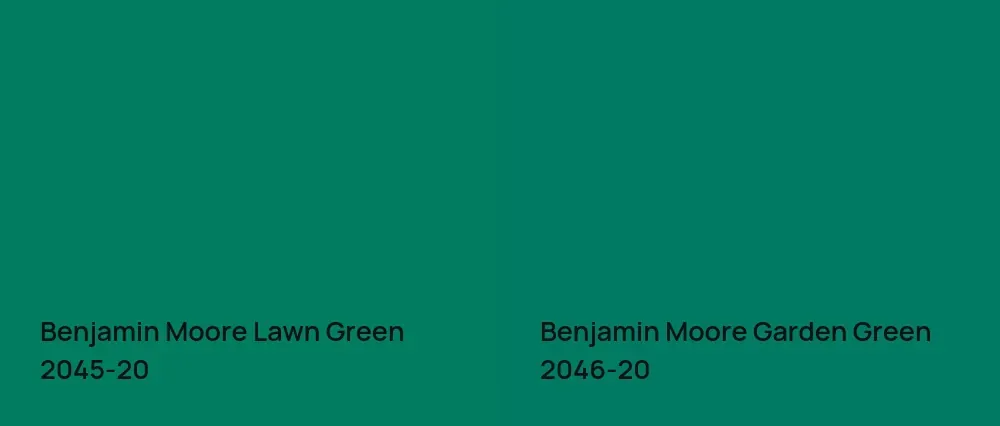 Benjamin Moore Lawn Green 2045-20 vs Benjamin Moore Garden Green 2046-20
