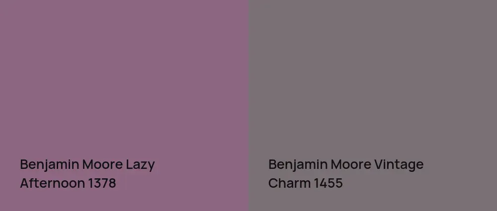 Benjamin Moore Lazy Afternoon 1378 vs Benjamin Moore Vintage Charm 1455