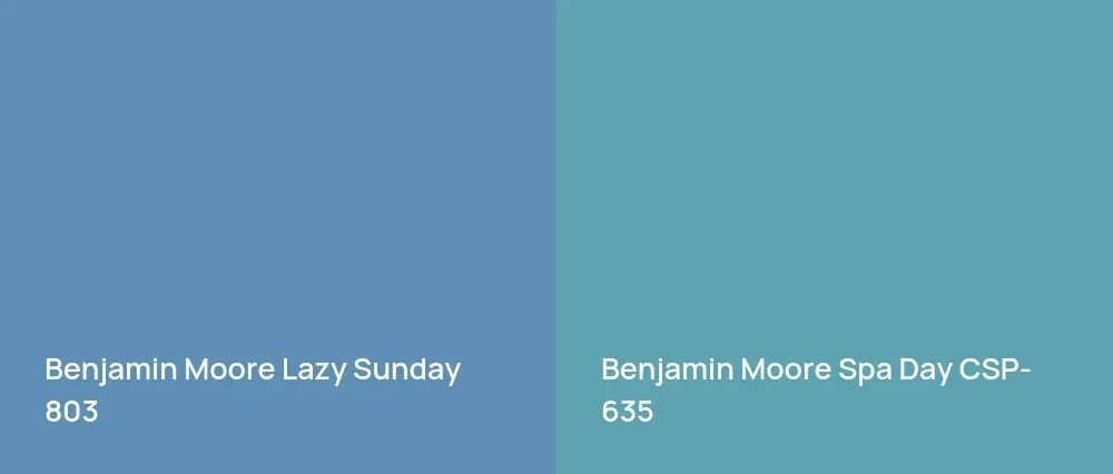 Benjamin Moore Lazy Sunday 803 vs Benjamin Moore Spa Day CSP-635