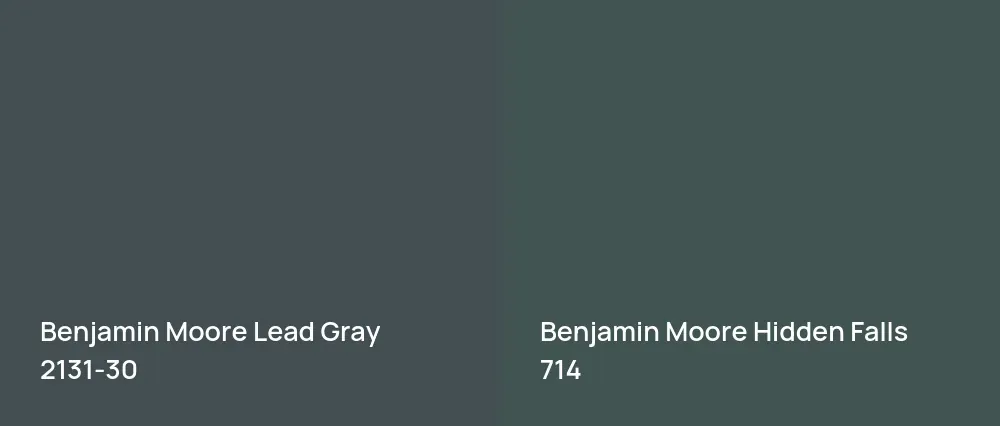 Benjamin Moore Lead Gray 2131-30 vs Benjamin Moore Hidden Falls 714