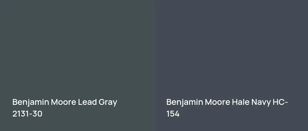 Benjamin Moore Lead Gray 2131-30 vs Benjamin Moore Hale Navy HC-154