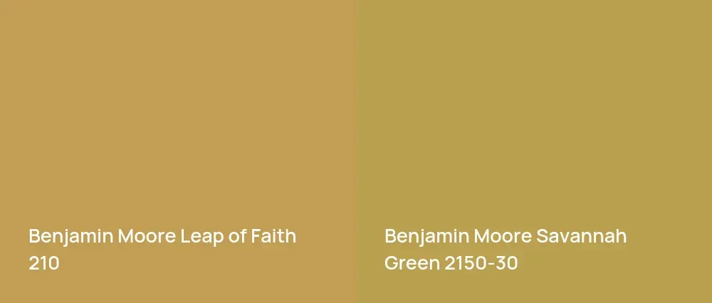 Benjamin Moore Leap of Faith 210 vs Benjamin Moore Savannah Green 2150-30
