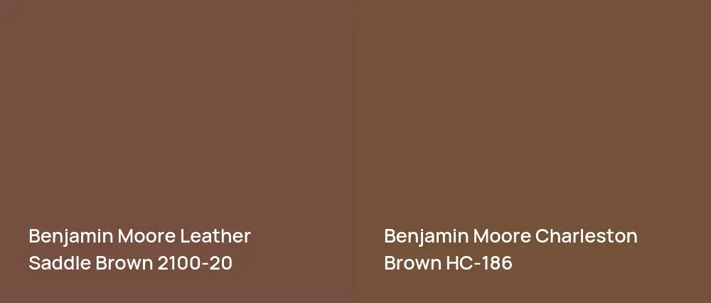 Benjamin Moore Leather Saddle Brown 2100-20 vs Benjamin Moore Charleston Brown HC-186