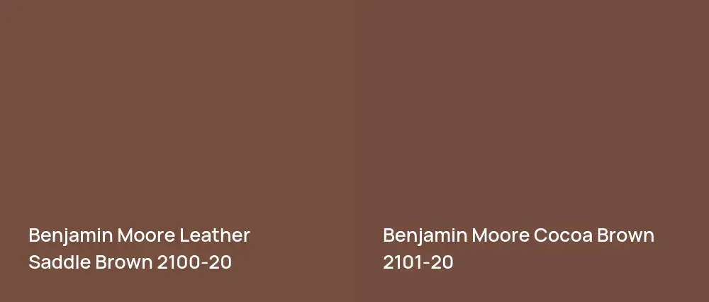 Benjamin Moore Leather Saddle Brown 2100-20 vs Benjamin Moore Cocoa Brown 2101-20