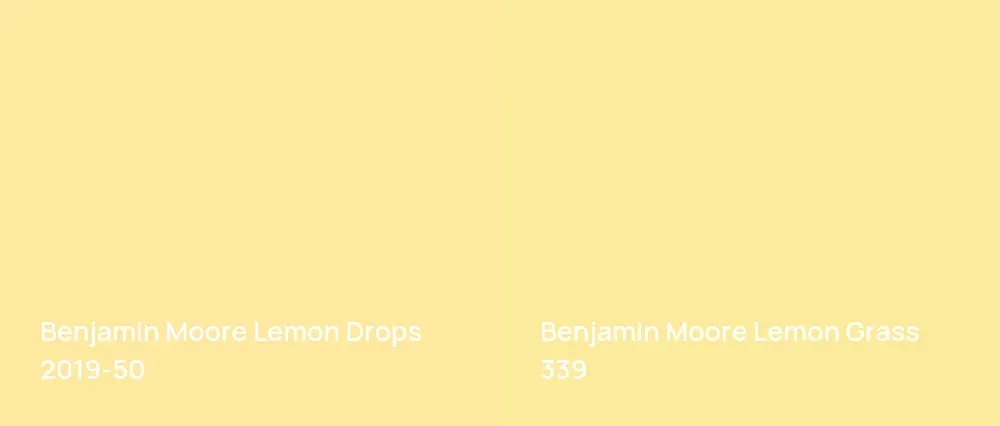 Benjamin Moore Lemon Drops 2019-50 vs Benjamin Moore Lemon Grass 339
