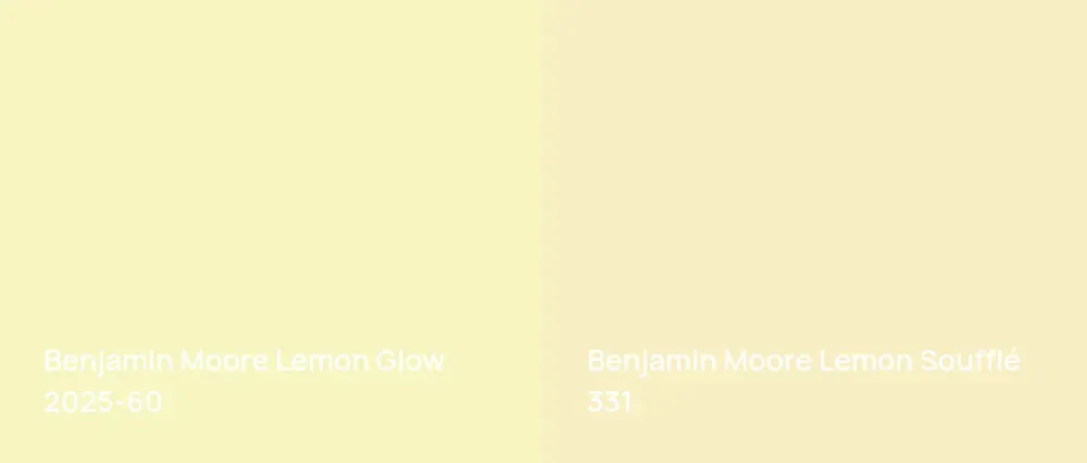 Benjamin Moore Lemon Glow 2025-60 vs Benjamin Moore Lemon Soufflé 331