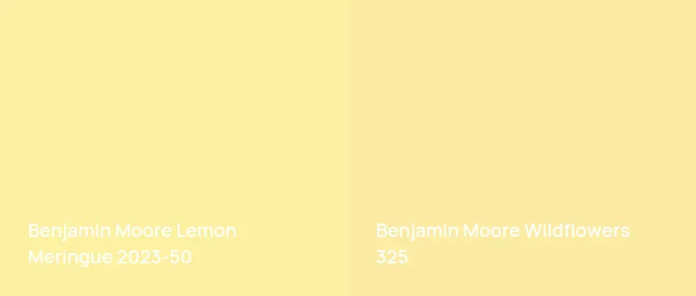 Benjamin Moore Lemon Meringue 2023-50 vs Benjamin Moore Wildflowers 325