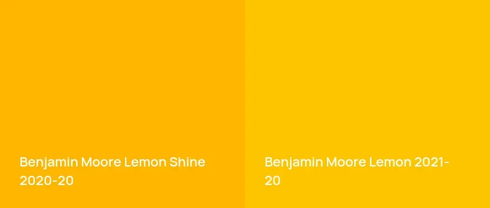 Benjamin Moore Lemon Shine 2020-20 vs Benjamin Moore Lemon 2021-20