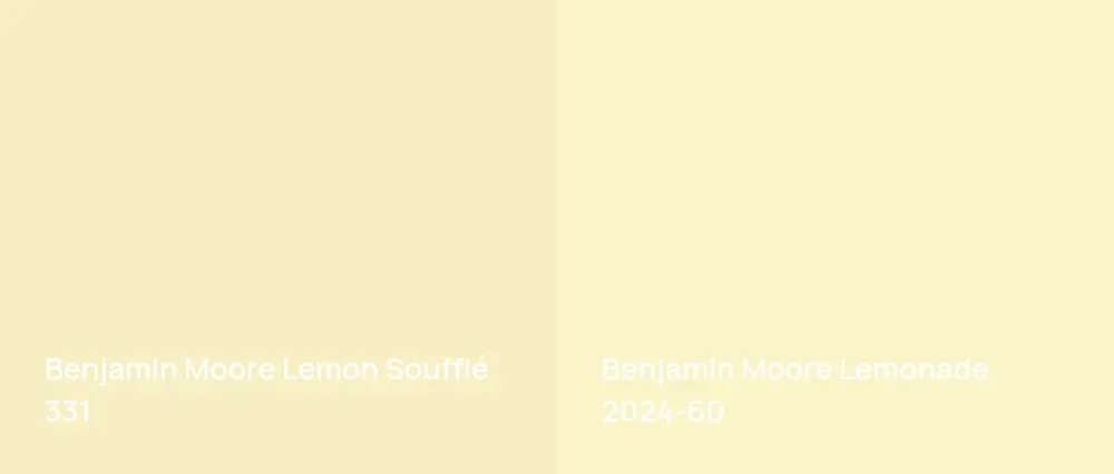 Benjamin Moore Lemon Soufflé 331 vs Benjamin Moore Lemonade 2024-60
