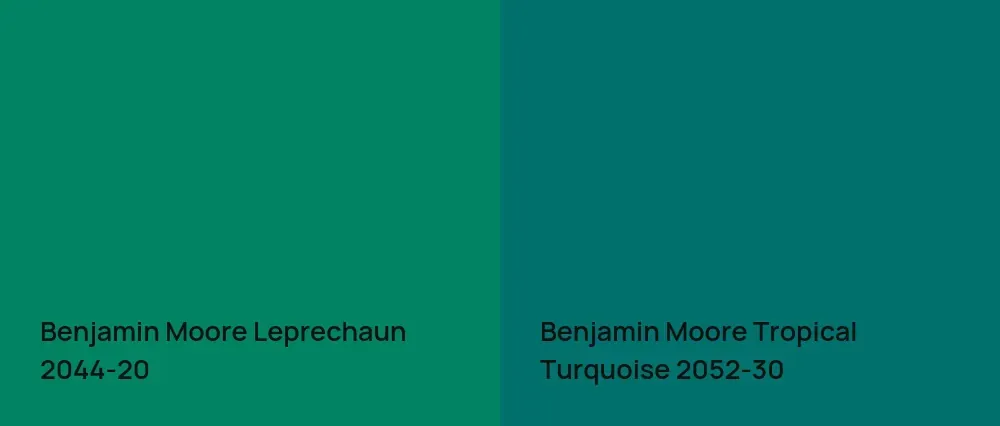 Benjamin Moore Leprechaun 2044-20 vs Benjamin Moore Tropical Turquoise 2052-30