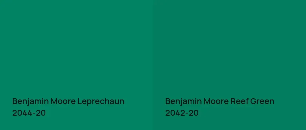 Benjamin Moore Leprechaun 2044-20 vs Benjamin Moore Reef Green 2042-20