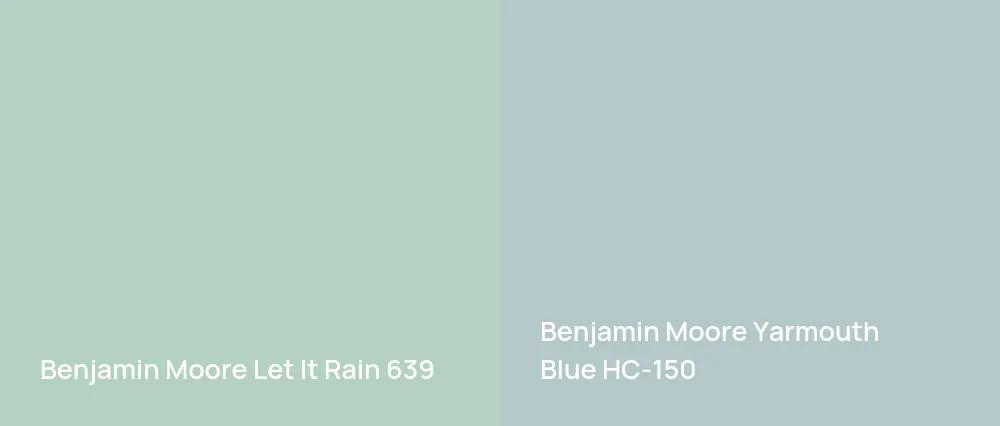 Benjamin Moore Let It Rain 639 vs Benjamin Moore Yarmouth Blue HC-150