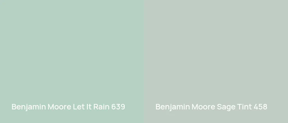 Benjamin Moore Let It Rain 639 vs Benjamin Moore Sage Tint 458