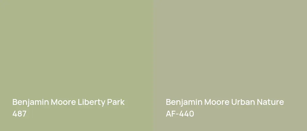 Benjamin Moore Liberty Park 487 vs Benjamin Moore Urban Nature AF-440